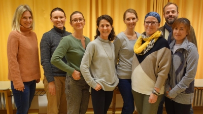 Der neue Vorstand des Schulfördervereins (von links): Andrea Kleindienst, Sabine Tutzschky, Justina Schlecht, Caroline Sailer, Gabriele Kretschmann, Astrid Raffauf, Patrik Welz und Eunjung Yoo.<br> (Foto: SFV Seefeld-Hechendorf)