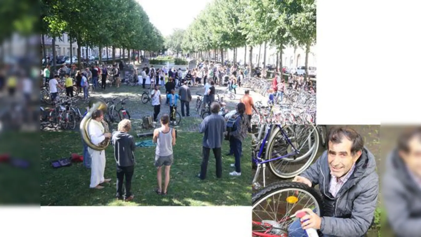 Damit bei der Radl-Tombola auf dem Bordeauxplatz möglichst viele Bedürftige ein Radl bekommen, bittet Initiator Oguz Lüle (kleines Bild) um weitere Spenden.	 (Foto: Michael Lucan)