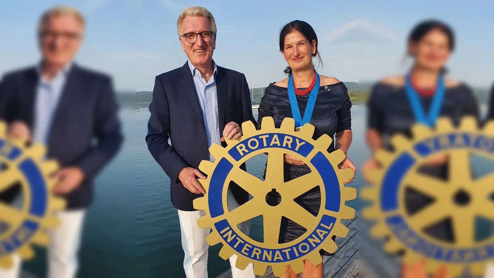 Michael Silbermann übergab turnusmäßig die Präsidentschaft an Stefanie Christin Bucher. (Foto: Rotary Club Ammersee-Römerstraße)