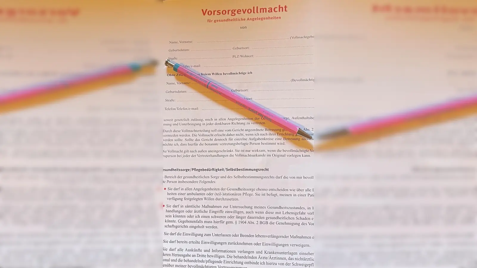 Die Nachbarschaftshilfe bietet einen Workshop zum Thema Versorgungsvollmacht an. (Foto: hw)