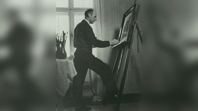 Willibald Paschke im Jahr 1935 an der Staffelei  (Foto: privat)