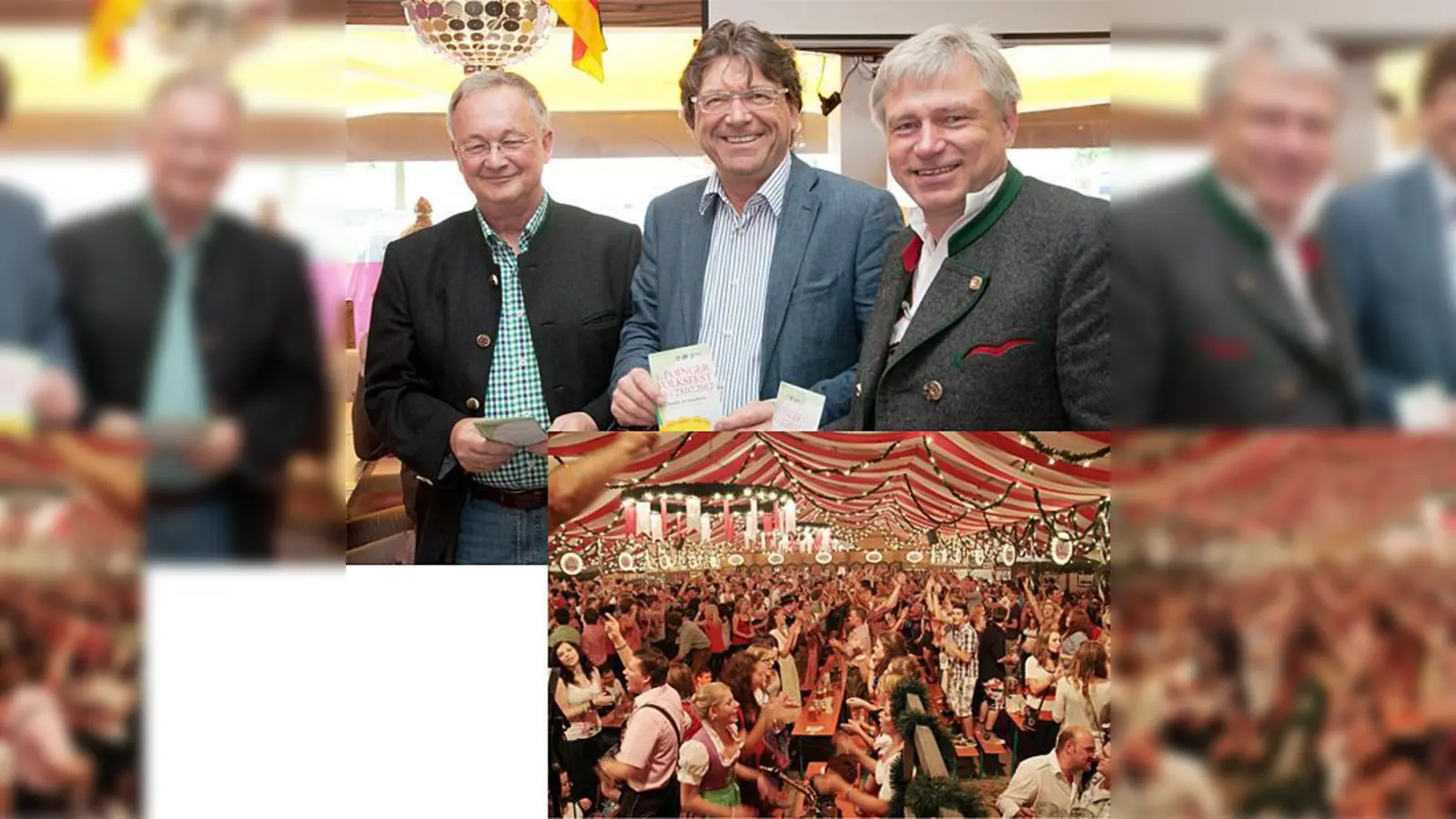 Drei Männer, ohne die auf dem Poinger Volksfest nichts läuft: Ludwig Schweiger von der Schweiger Brauerei, Bürgermeister Albert Hingerl und Festwirt Bernd Furch (von links). Letzterer bringt viel Erfahrung vom Haager Herbstfest mit (rechts).  (Fotos: Gemein)