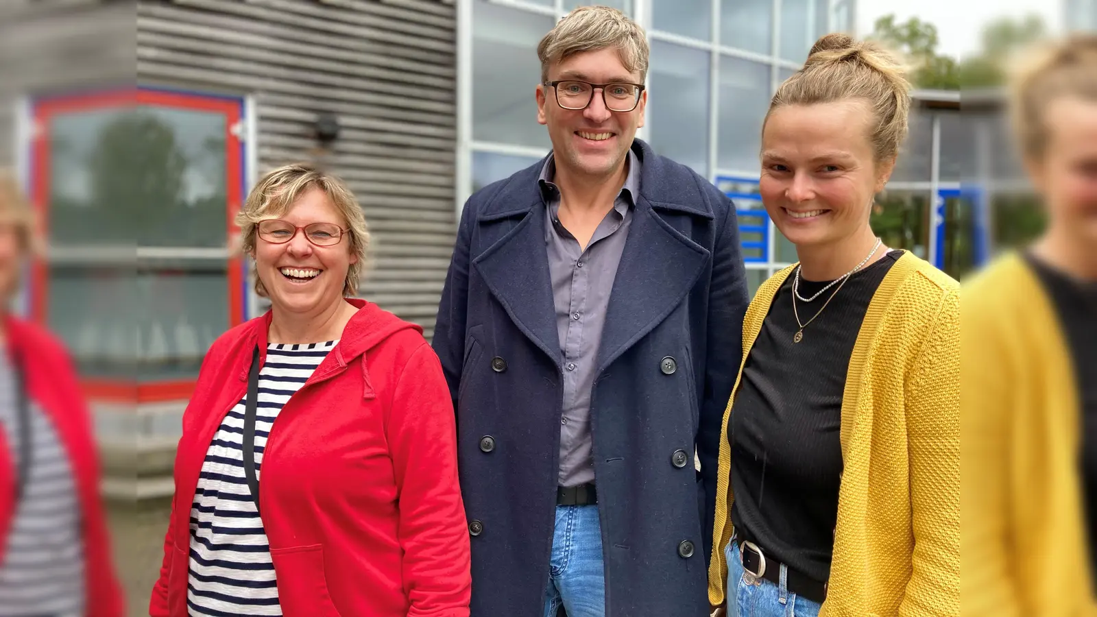 Drei Mitglieder des fünfköpfigen OGS-Teams: v.l. Isabella Reiner, Florian Witschas und Anna Rattemeyer. (Foto: KJR München-Land)