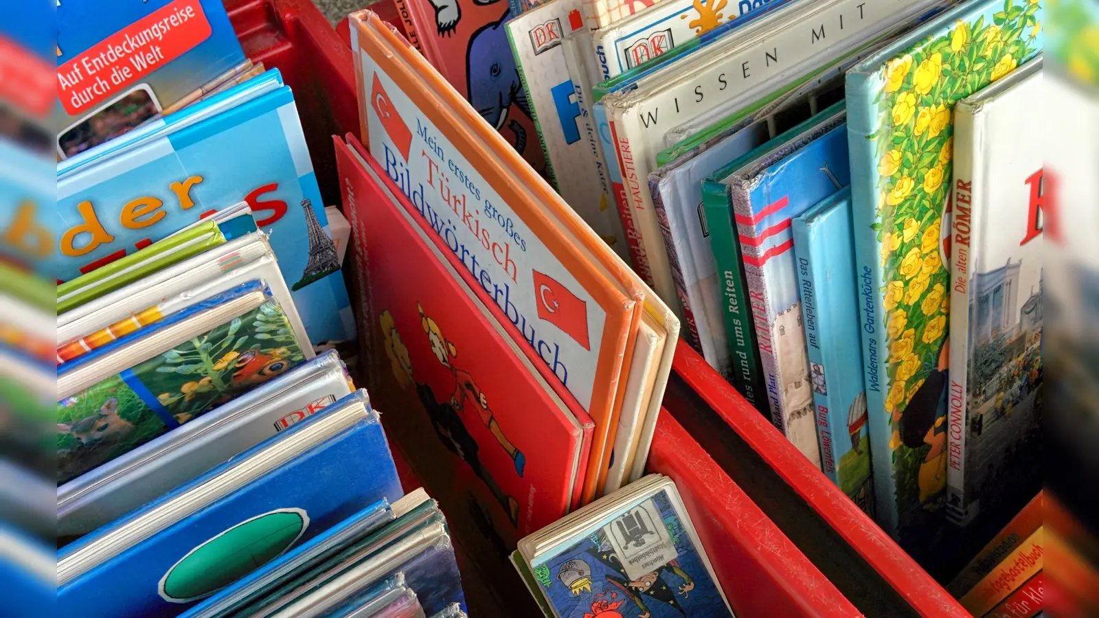 Bücher, Spiele und mehr gibt es beim Medienflohmarkt in der Haderner Stadtbibliothek. (Foto: Josef Niedermeier)