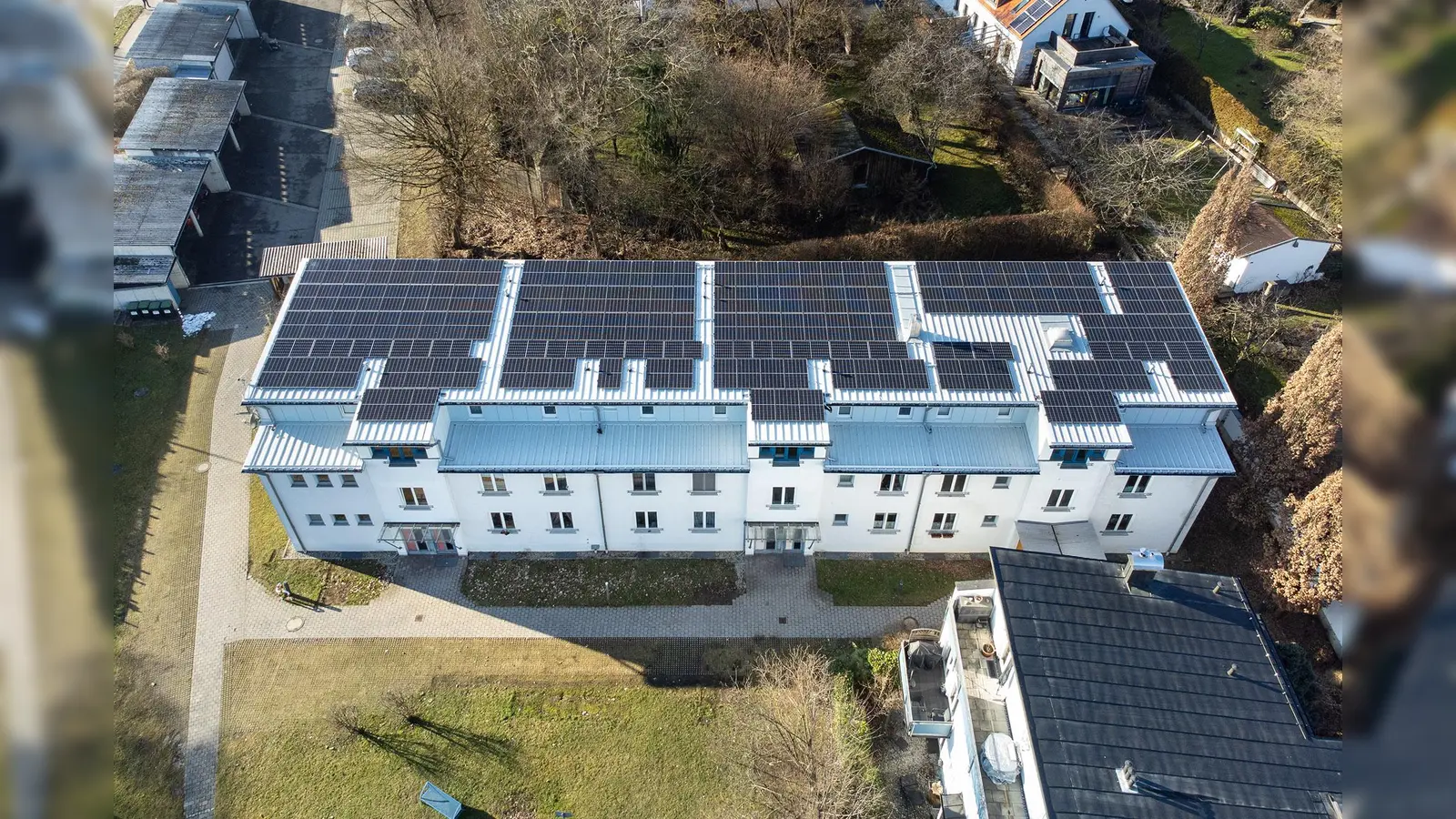 Die Solaranlage der Stadtwerke in der Haindlfinger Straße. (Foto: Stadtwerke Freising)