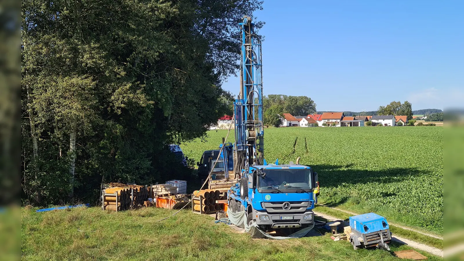 Bohrgerät im Einsatz (Foto: Wasserwirtschaftsamt München)