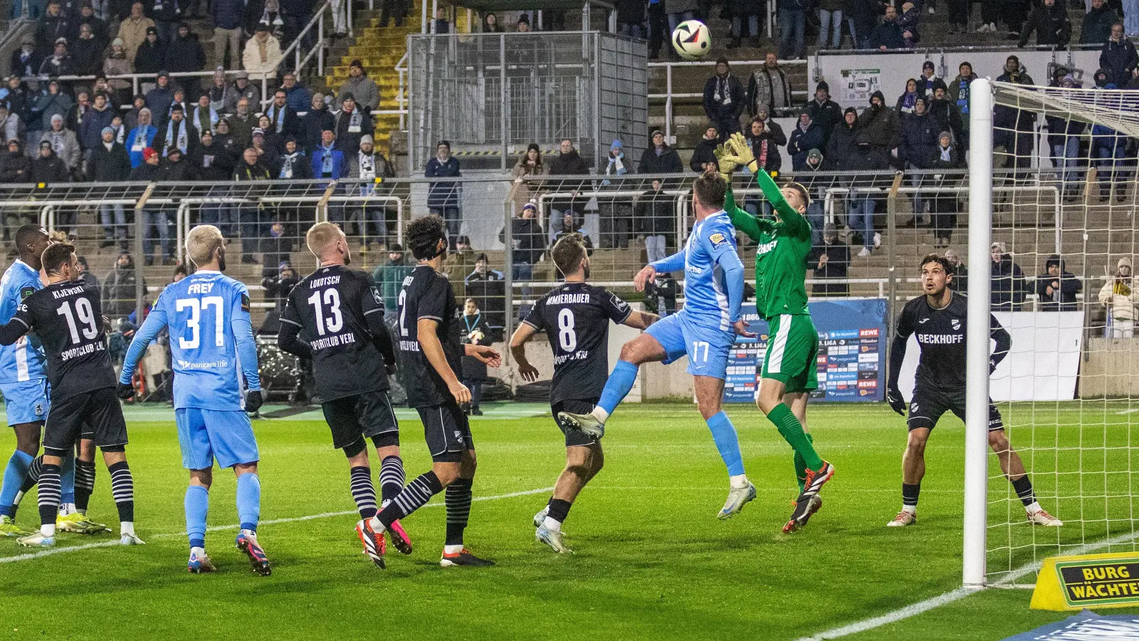 Einseitig: Münchner Löwen gegen Sportclub Verl.  (Foto: Anne Wild)