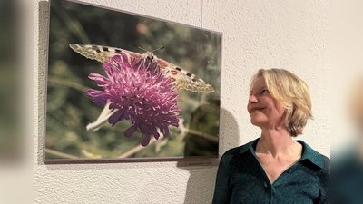 Auge in Auge mit dem Apollofalter: Die Fotografin Caroline Neven Du Mont. (Foto: pst)