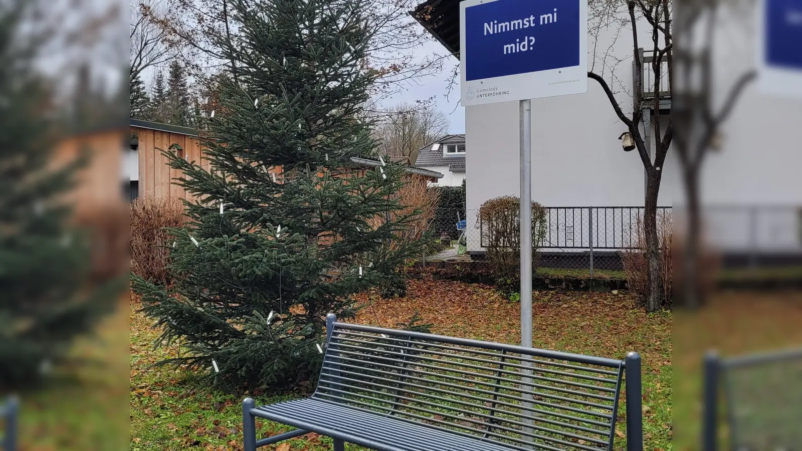 Eine der beiden Mitfahrbänke steht an der Kreuzung Bergstraße/Isaraustraße. (Foto: Gemeinde Ufg/bor)