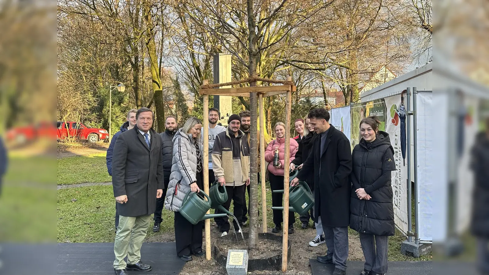 Zwei neue Bäume sollen in der Innenstadt Schatten spenden. (Foto: Stadt Erding)