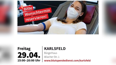 Blutspenden im Bürgerhaus Karlsfeld. (Foto: BRK)