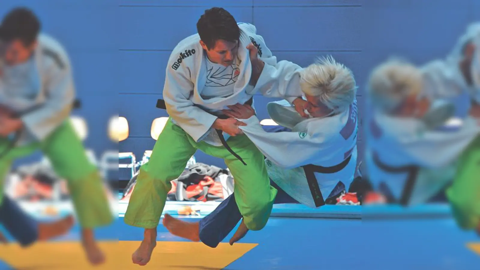 Marion Weissensteiner bei Ihrem siegreichen Kampf im ersten Durchgang.	 (Foto: Judo-Team Oberland)