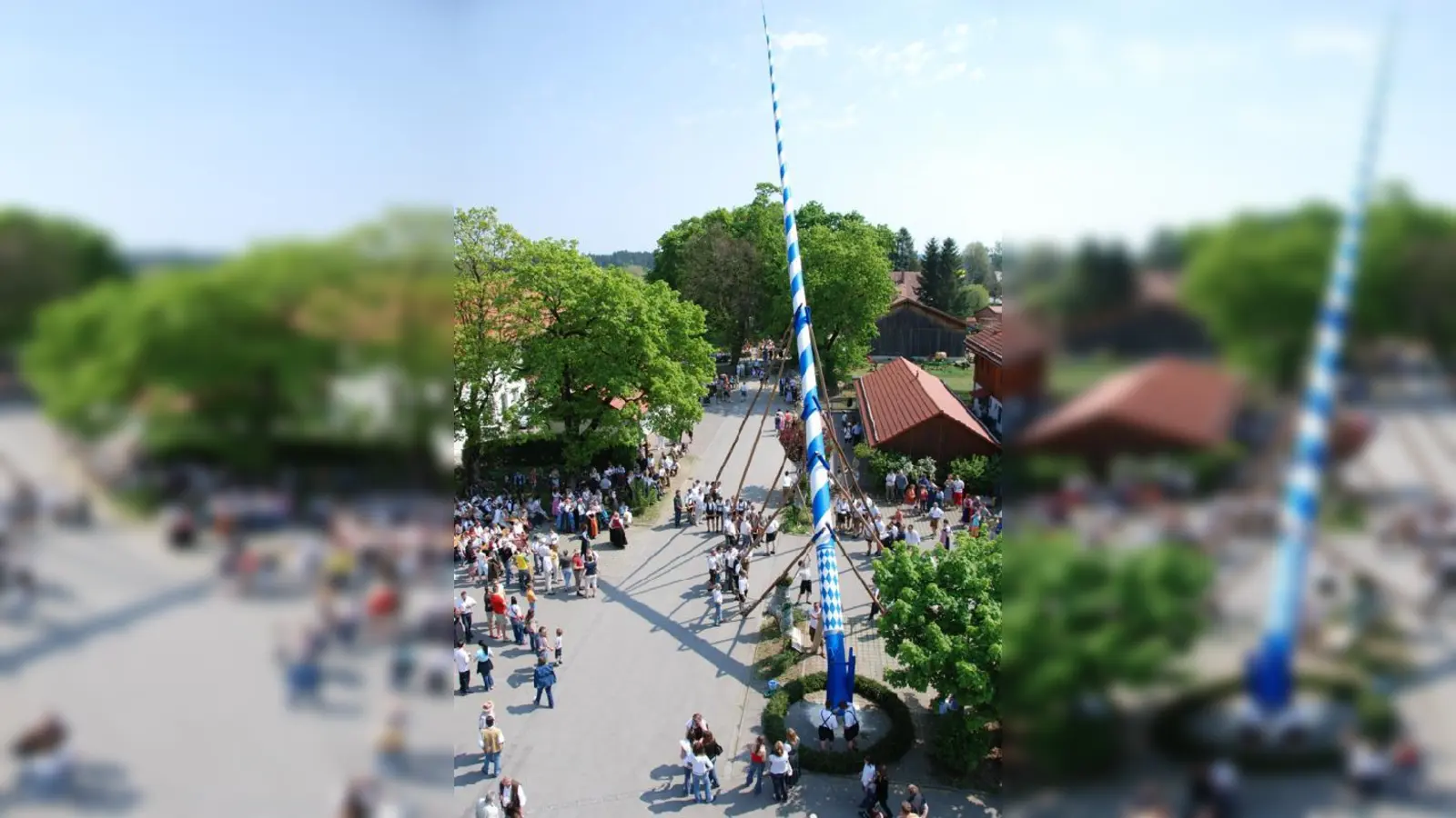 Vor fünf Jahren wurde ebenfalls ein Maibaum in Dürrnhaar aufgestellt, die Burschen hoffen auf ähnlich schönes Wetter wie damals.	 (Foto: Privat)