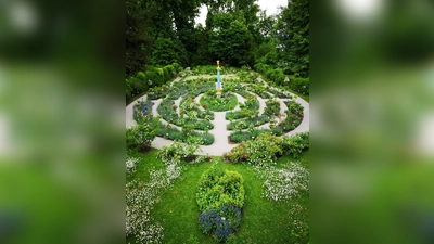 Das Rosarium der Roseninsel steht in voller Blütenpracht. Gewöhnlich beginnt die erste Blüte etwa Mitte Juni, die zweite etwa Mitte August. Die Rosen blühen dann ungefähr für vier Wochen. Klimabedingt kann sich die Blütezeit (auch um mehrere Wochen) verschieben. (Foto: Bayerische Schlösserverwaltung)