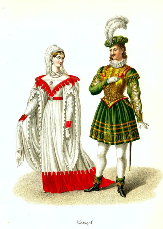 Diese Kostüme repräsentierten bei der Quadrille im Jahr 1835 das Land Portugal.	Foto: Schlossmuseum