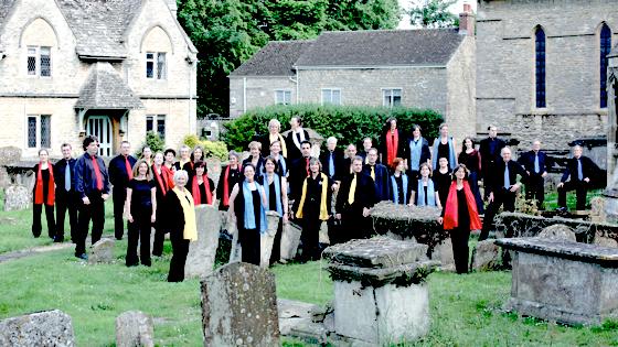 Der Gospelchor bei einer Konzertreise in der Partnerstadt Witney (England).