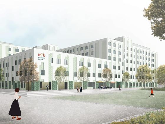 So soll die neue Fassade des Harlachinger Krankenhauses nach Ihrer Fertigstellung aussehen.  Foto: Hild K