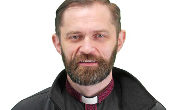 Der aus Lviv stammende Jesuitenpater Mykhailo Stanchyshyn berichtet in St. Michael über die aktuelle Situation in seinem Heimatland Ukraine. Foto: VA